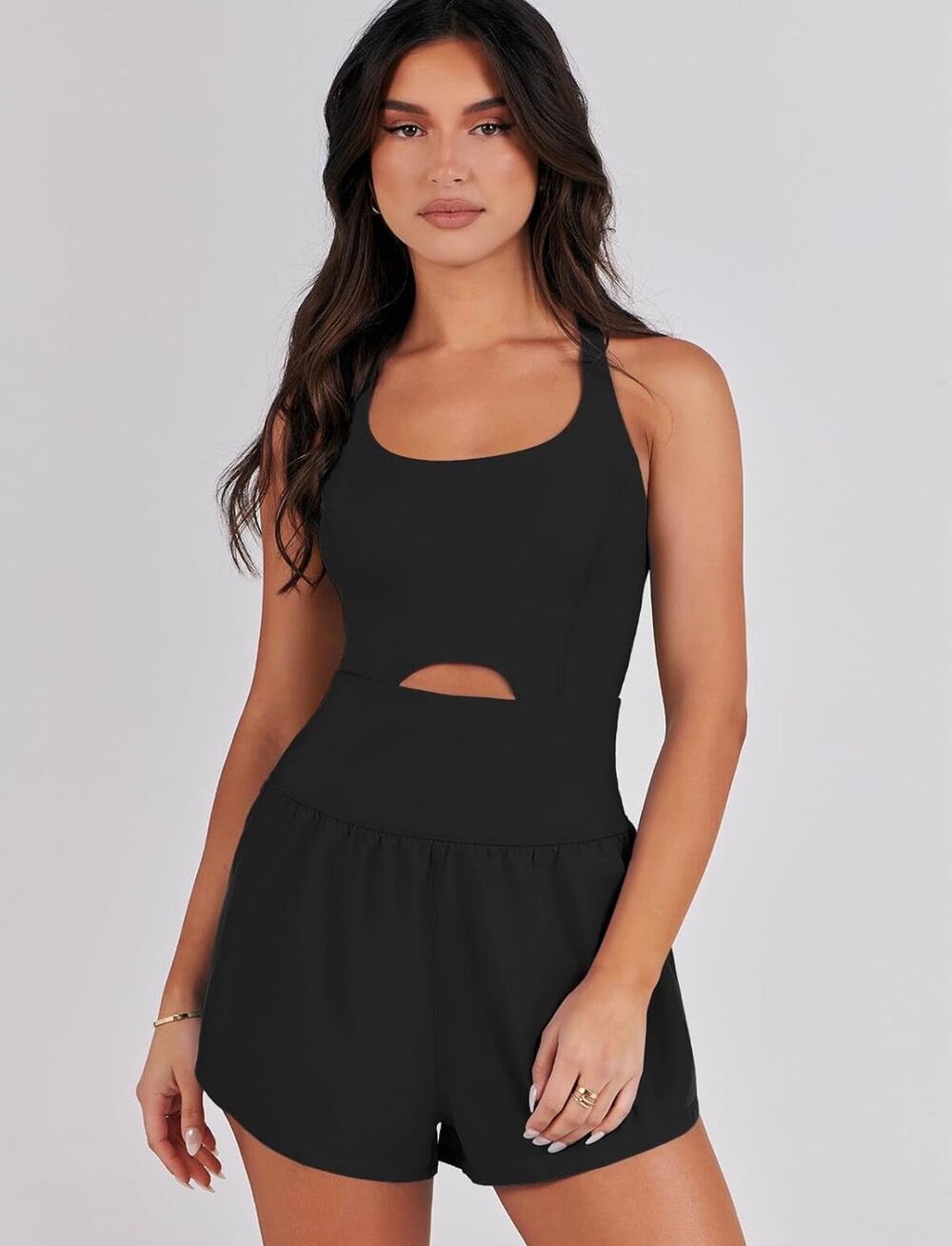 Caracilia Womens Workout Athletic Romper Size Large